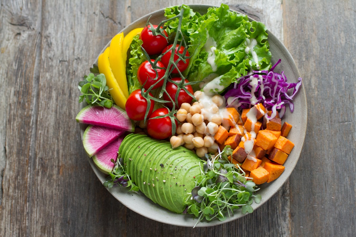 Colorful vegetables rich in micronutrients